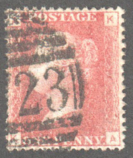 Great Britain Scott 33 Used Plate 203 - KA - Click Image to Close